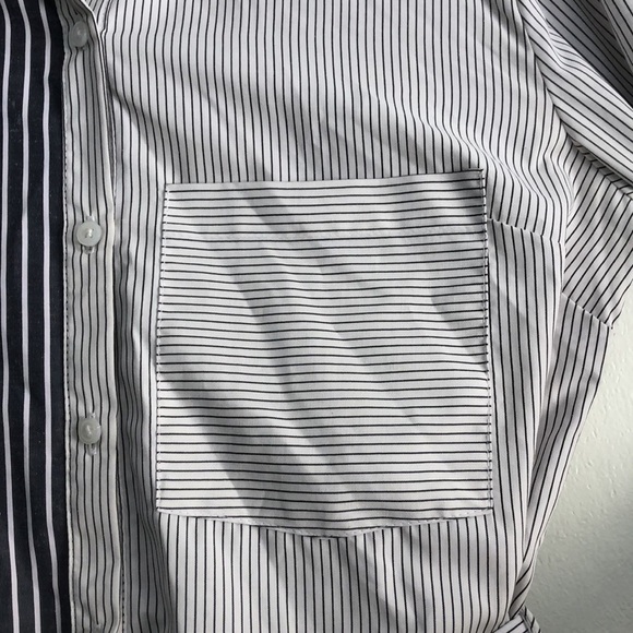 Ripe Womens Mini Dress Size Small Stripes Blue Tunic Dress Shirt Belt - Picture 4 of 7